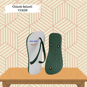 Chinelo Personalizado Verde Infantil