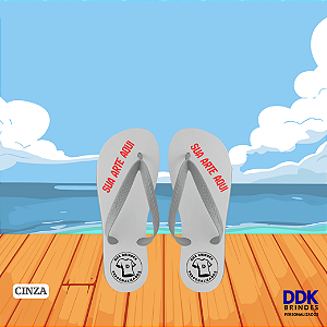 Chinelo Personalizado Infantil Cinza