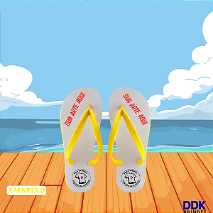 Chinelo Personalizado Infantil Amarelo