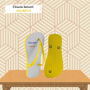 Chinelo Personalizado Amarelo Infantil