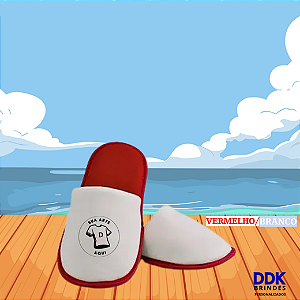 Pantufa Personalizada Adulto Vermelha/Branco