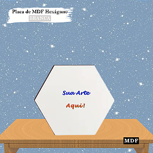 Placa em MDF Hexágono Personalizada 13,5cm