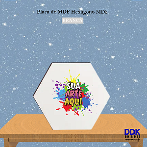 Placa Personalizada 13,5cm Hexágono de MDF