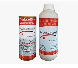 Kit 1 Impermeabilizante Oleofugante Silvano Schwanke + 1 Detergente alcalino