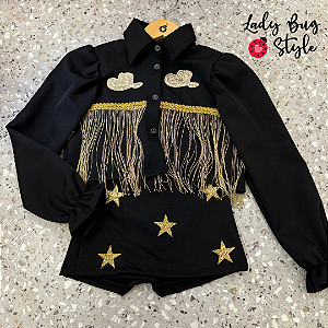 Conjunto Shorts Saia e Camisa Cowgirl