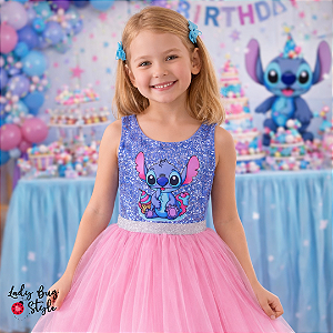 Conjunto Body Paete Stitch com Saia de Tule