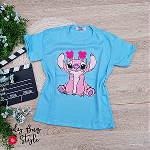 T-Shirt Angel Laço Azul Bebê