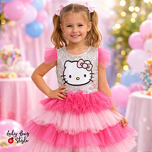 Vestido Paete Hello Kitty