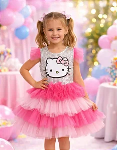 Vestido Paete Hello Kitty