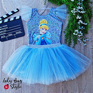 Conjunto Body Paete Cinderela com Saia de Tule