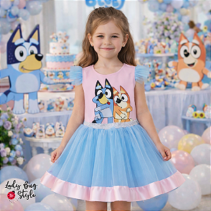 Conjunto Body Bluey com Saia de Tule
