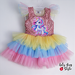 Vestido Paete Unicórnio