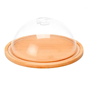 Porta-Queijo Bambu e Poliestireno