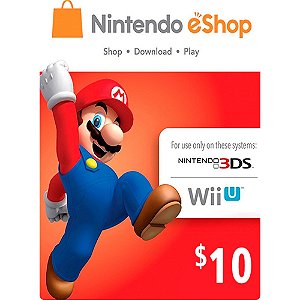 CARTÃO NINTENDO 3DS / WII U SHOP / SWICH (CASH CARD) $10
