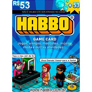 Cartão Habbo 53 Créditos + 53 Diamantes