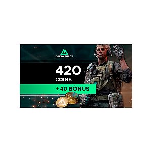 420 Delta coins + 9,52% bônus = 460 delta coins
