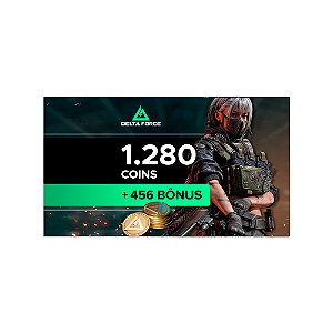 Garena Delta Force - 1280 Delta Coins + Bônus de 456