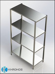 Estante Lisa AÇO INOX 430 - 4 planos - 1000mm x 400mm x 1500mm