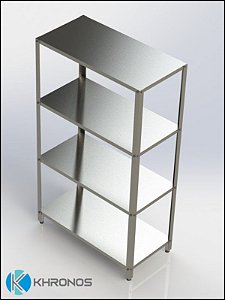 Estante Lisa AÇO INOX 430 - 4 planos - 2000mm x 400mm x 1500mm