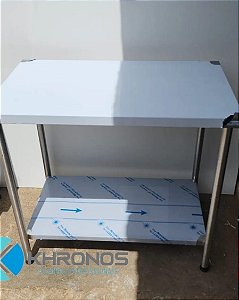 Mesa bancada de Inox com prateleira 1,0X0,70X0,90