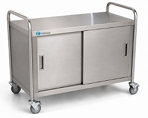 Carro de Transporte com Porta de Correr Aço Inox