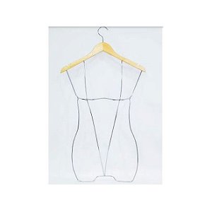 Cabide Adulto Colan / Silhueta Adulto 3D com Madeira