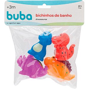 Kit Bichinhos para Banho Dino Buba Colorido