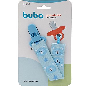 Kit Prendedor de Chupeta Buba Urso Azul
