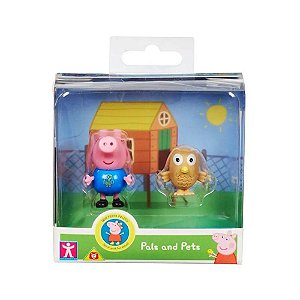 Mini Figuras Sunny Peppa Pig Amigos e Pets George e Coruja