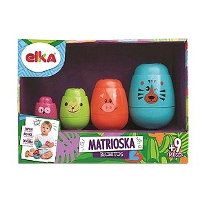 Brinquedo Infantil de Encaixar Matrioska Elka Bichitos