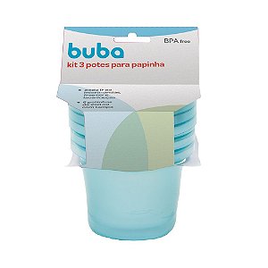 Kit 3 Potes para Papinha Buba Azul