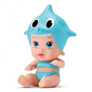 Boneca Little Dolls Diver Toys Tubarãozinho Azul