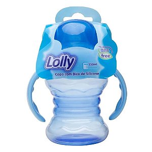 Copo Lolly Clean com Alça e Bico Silicone 150ml Azul
