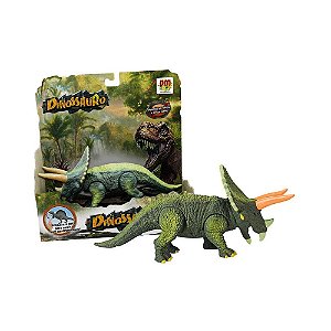 Boneco Dinossauro Com Som e Luz DM Toys Triceratops
