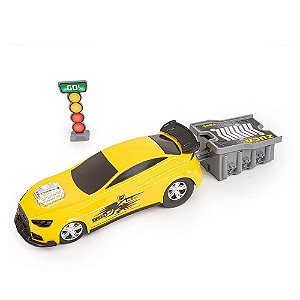 Brinquedo Infantil Carro Nitro Dragster Zuca Toys Amarelo