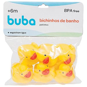 Kit 6 Patinhos de Banho  Buba Amarelo