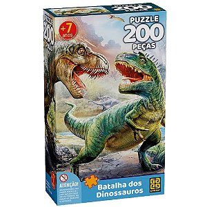 Quebra Cabeça Batalha dos Dinossauro Grow 200 Peças