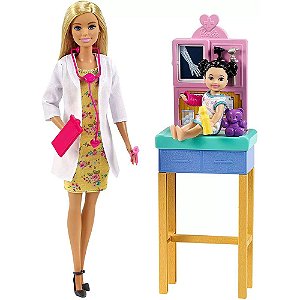 Boneca Barbie Profissões Mattel Pediatra Loira