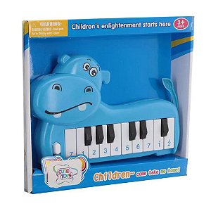 Mini Piano Infantil Cute Toys Hipopótamo Azul