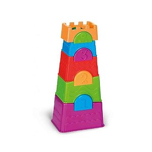 Brinquedo Educativo Torre Maluca Calesita 10 Peças