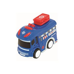 Mini Carro de Resgate Coloria Fricção Ambulância Azul Colecionável