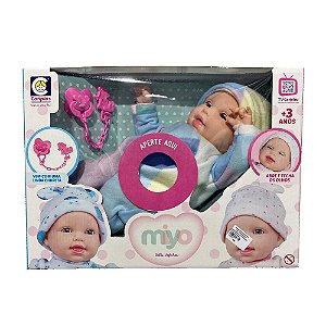 Boneca Miyo Bebês Fofinhos Menina Cotiplás Com Som de Bebê
