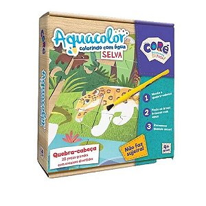 Quebra-Cabeça Selva Toyster Aquacolor Colorindo Com Água 28 Peças