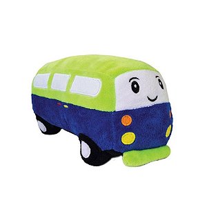 Pelúcia com Chocalho Ônibus Unik Baby Verde e Azul