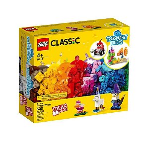 Lego Classic 500 Peças Blocos Transparentes Criativos 11013