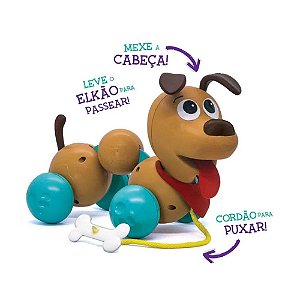 Cachorro Elkão Quer Passear Elka Brinquedo de Puxar