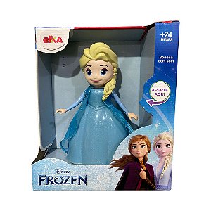 Boneca Articulada Elsa Disney Frozen Elka Com Sons 24cm