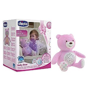 Projetor Pelúcia Bebê Urso Chicco Rosa