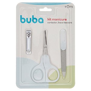 Kit Manicure Buba Cortador, Lixa e Tesoura Branco
