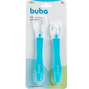 Kit Colheres em Silicone Buba Azul